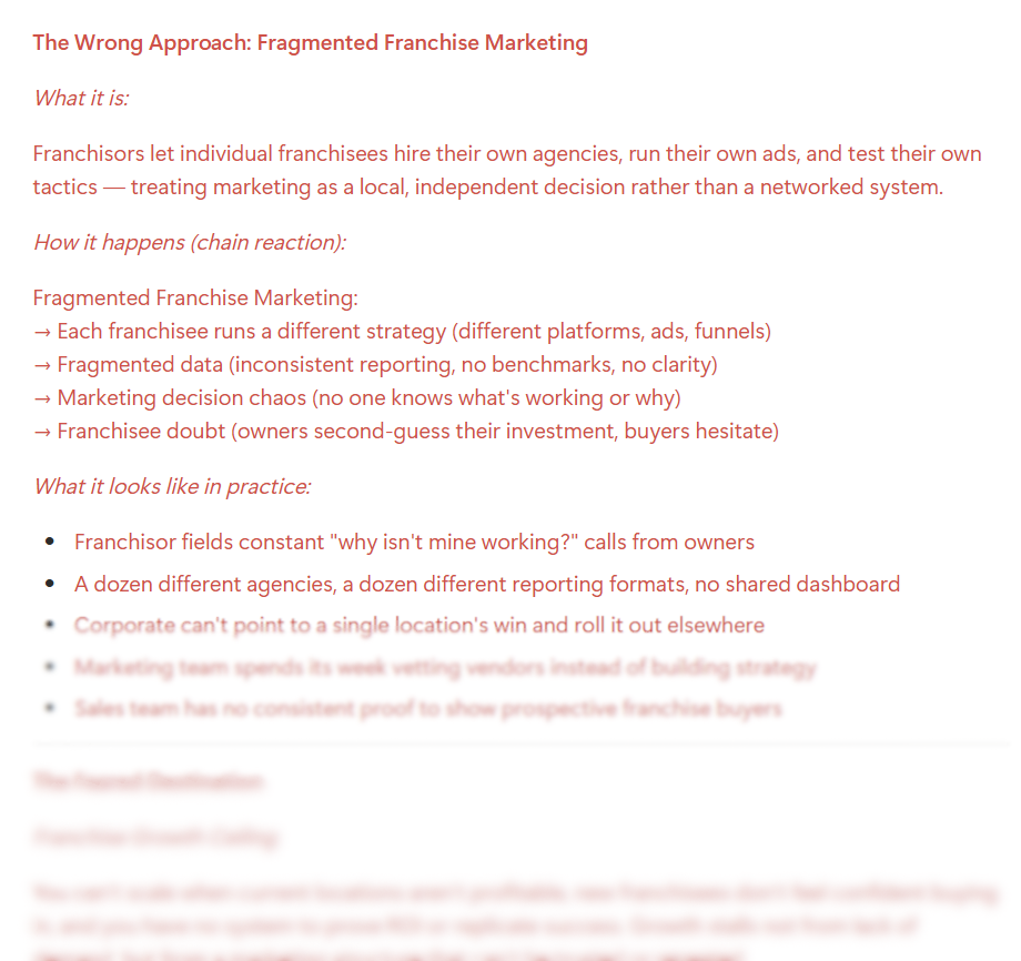 Problem-Solution Narrative document with the wrong approach broken down line by line